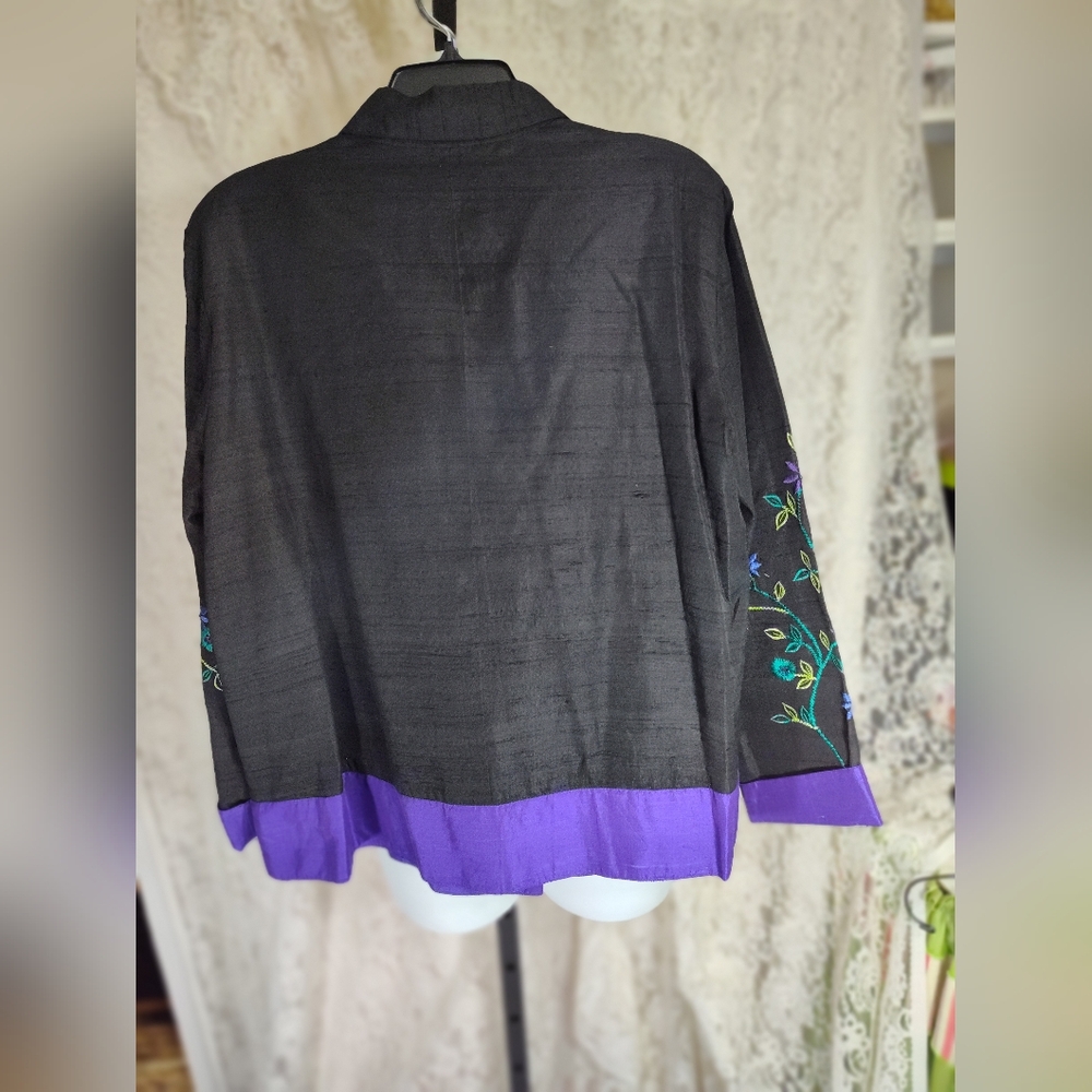 Coldwater Creek Black Purple Jacket - Picture 2 of 3